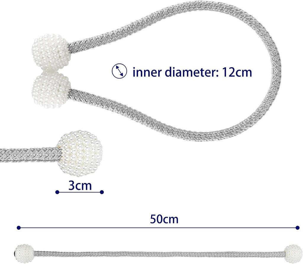 2/4 Stück Perlen Magnetische Gardinen-Haltebänder Gardinen-Haltebänder Schnallen Halter Halter Haken Clip für Zuhause Schlafzimmer Büro Dekorative