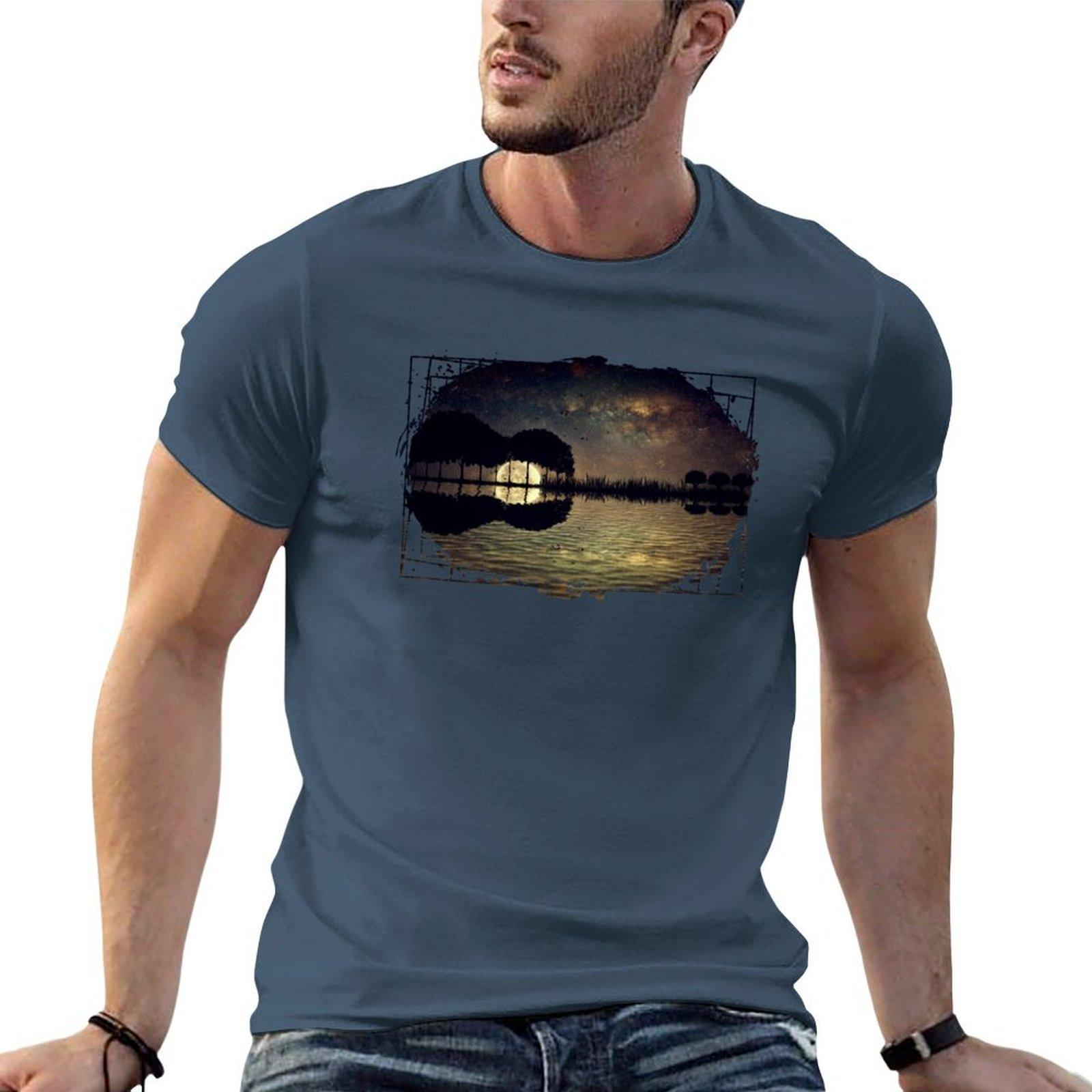 guitar island moonlight TShirt man t shirt summer anime t shirts for man TShirt S