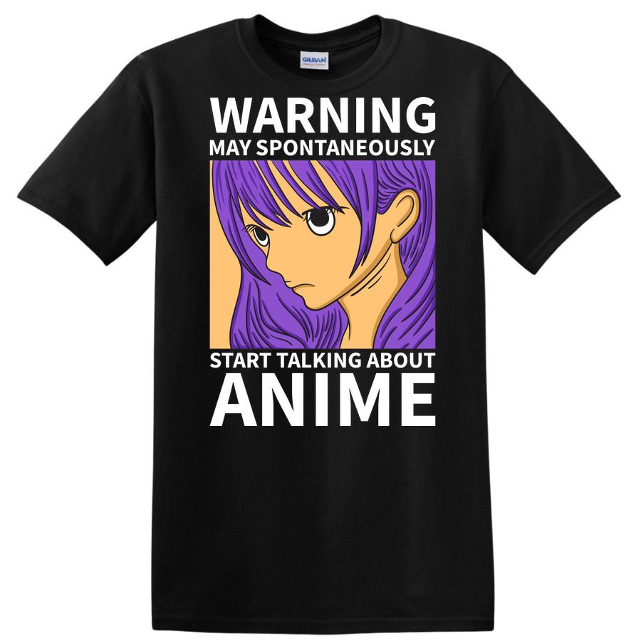 Purple Haired Anime Girl T Shirt Graphic Cute Manga Art Tee for Fans 4XL