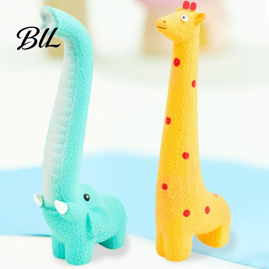 Elephant Dog Toy Latex Animal Squeaky Giraffe Dogs Chew Teeth Cleaning for Aggressive Chewers Fetch Tug-of-War