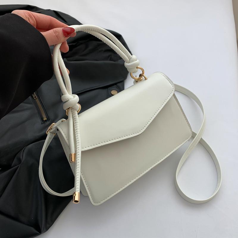 Fashionable Pu Handheld Square Bag For Women In Trendy Black White Khaki Brown Colors