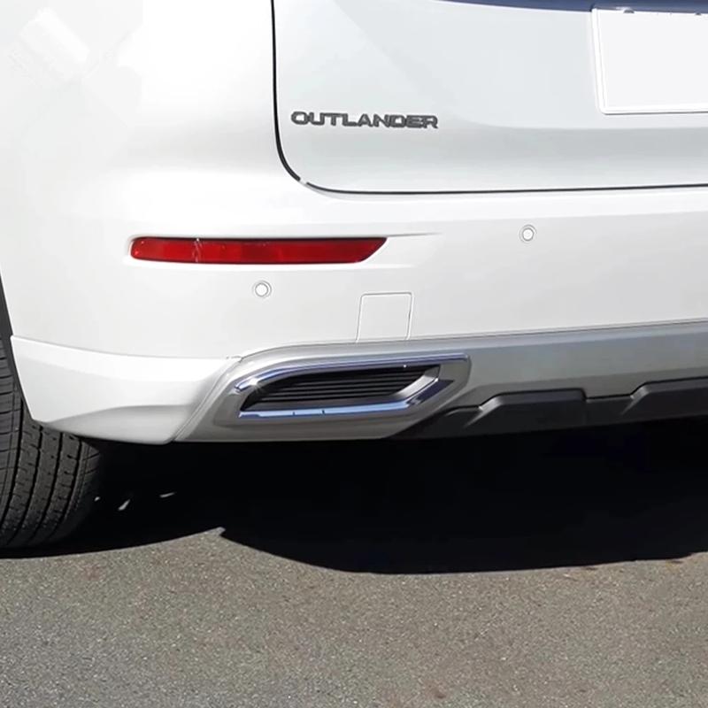 For Mitsubishi Outlander   Rear Trunk Pedal Bumper Lower Decoration Strip Tail Foglight Frame Cover Trim Car Accessories