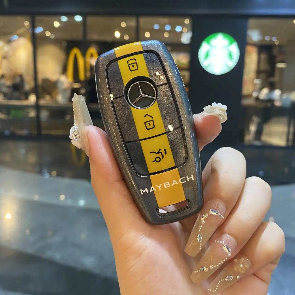 Car Zinc Alloy Key Case Bag Metal Key Shell For Mercedes-Benz AMG C-Class S-Class GLC EQE EQS W223 X254 V297 V295 W206 S206 X206 ff1