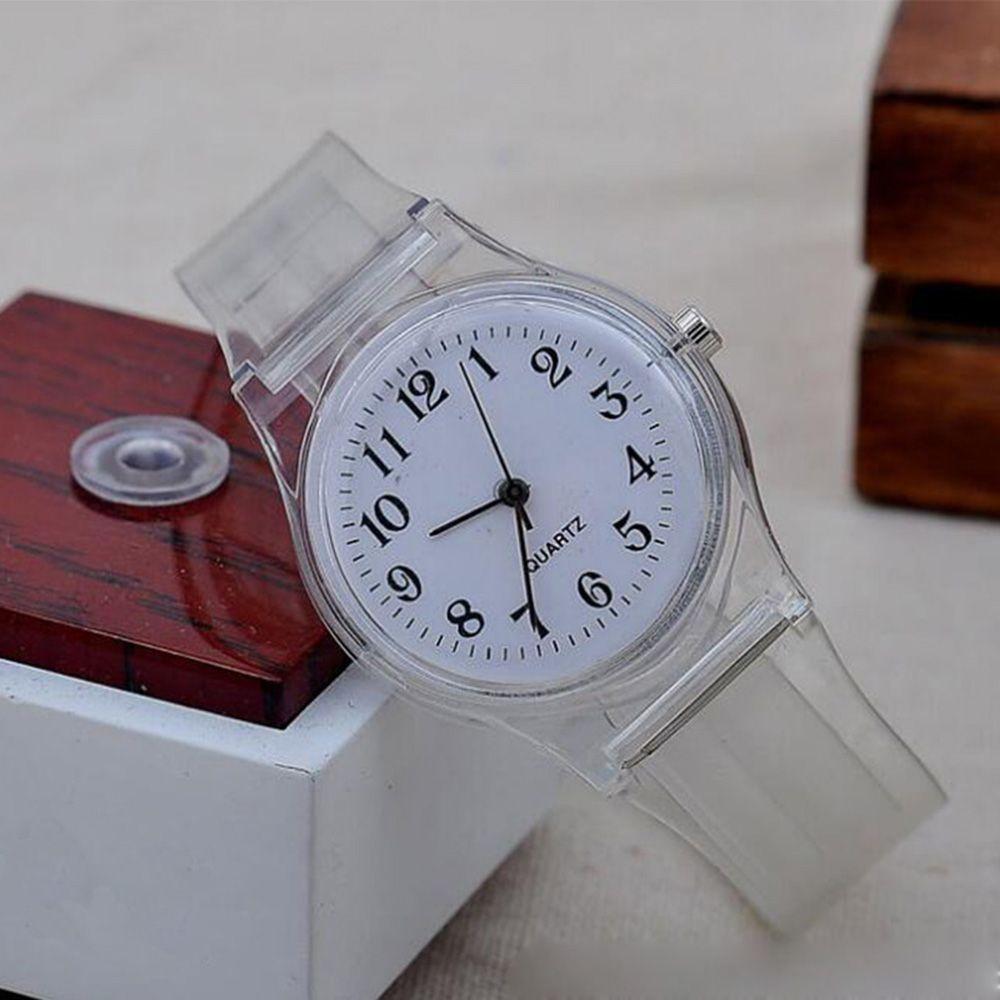 Good Sport Band PVC New Women Transparent Analog Stainless Steel Wrist Watch Watches Quartz