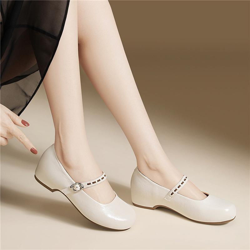 Hepburn style black Mary Jane small leather shoes, high-end sense, professional commuting single shoes, versatile new thick heel shallow mouth