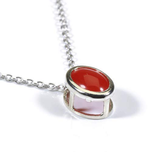 Made In Japan Red Coral Single Necklace Pendant Silver Undyed SANSUI