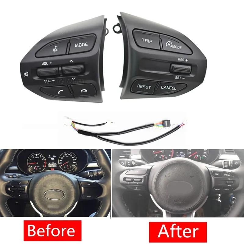 New Steering Wheel Button Cruise Control Volume Switch With Red Line For KIA K2 RIO 2017 2018 2019 RIO 4 X LINE Picanto 3