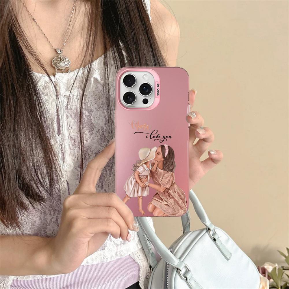 Super Dad Mom Baby Girl Phone Case For iPhone 16 15 14 13 12 11 Pro Max X XR XSMAX 8 7 Plus Matte Shockproof Back Cover