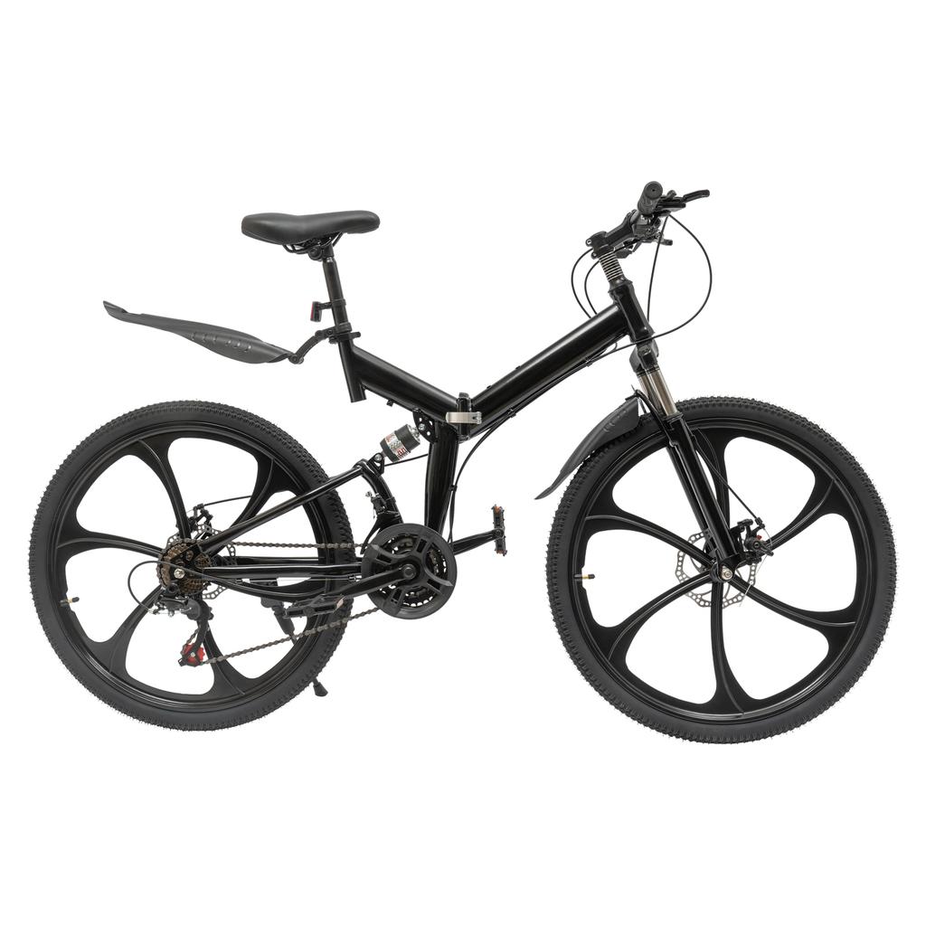 26" Mountain Bike Full Suspension 21 Speed Men's Bikes Bicycle MTB Disc Brake Anti-skid and Wear-resistant Wheels Ideal Gift