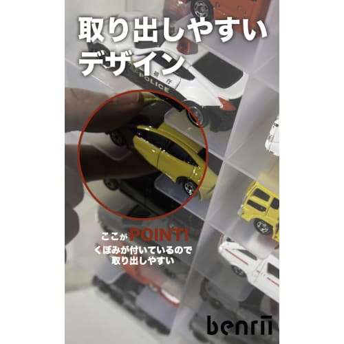 Benrii Tomica Storage Case with Handle, Double-Sided Storage for Mini Cars, Holds up to 48 Hot Wheels Mini Cars