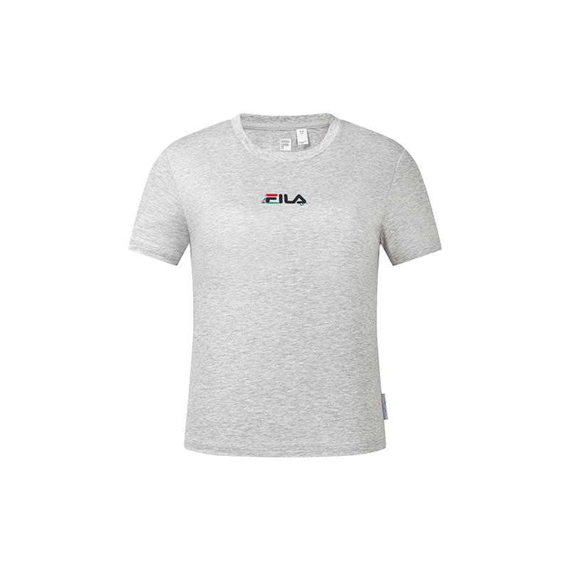 FILA Fitted Simple Round Neck Short Sleeve Tennis T-Shirt Women tops A11W633130FMG M