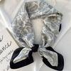 Silk Square Scarf: Women's Korean-Style, Double-Sided Print for Professional Wear