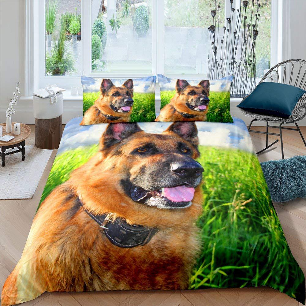 German Shepherd Printed Duvet Set Comfort Animal Digital Printed Four Seasons Bedding Set
