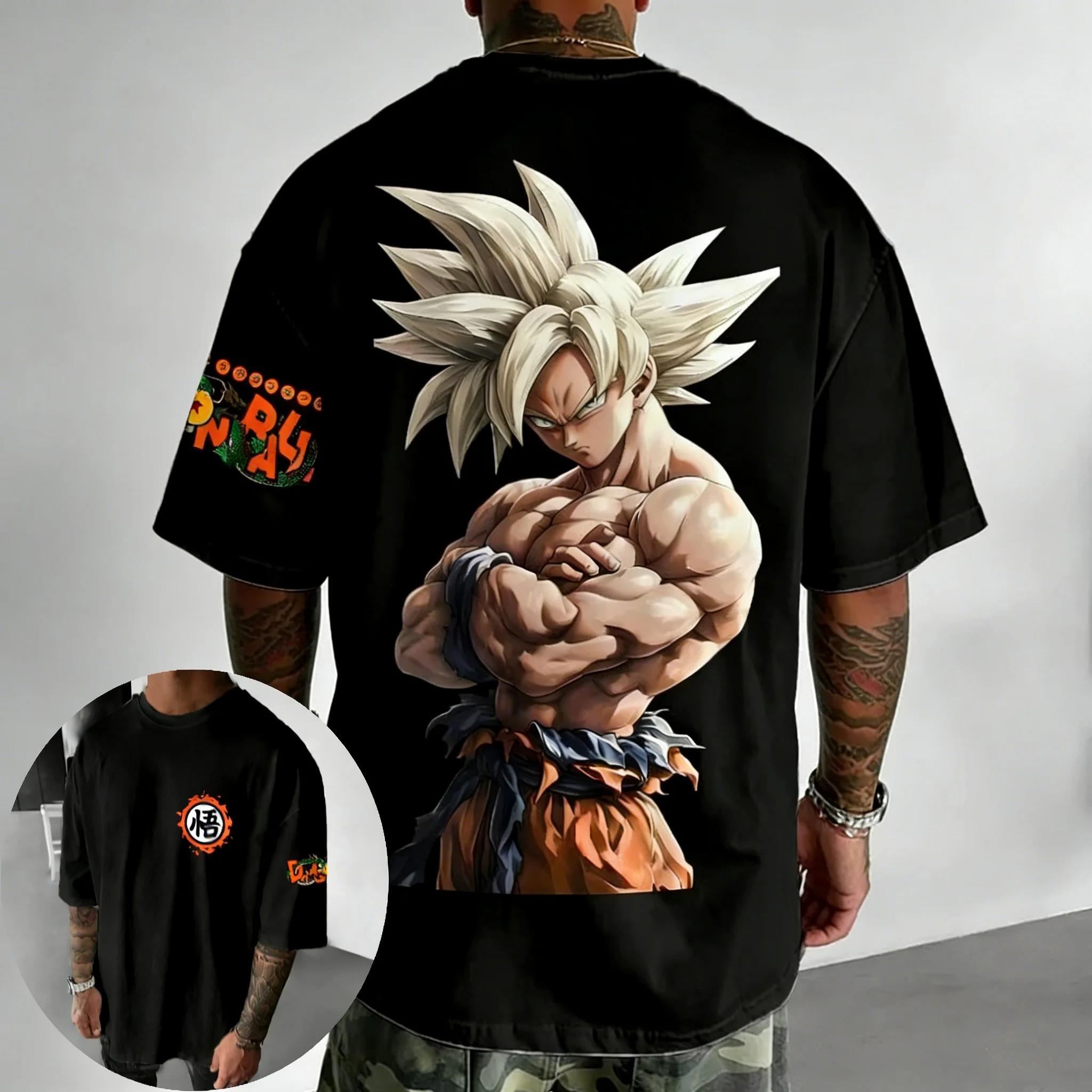 

Anime Dragon Ball Son Goku Cotton Manga Graphic Print T-shirt Men Women Streetwear Harajuku Fashion Loose Casual Oversized Top Summer New Tee 4XL