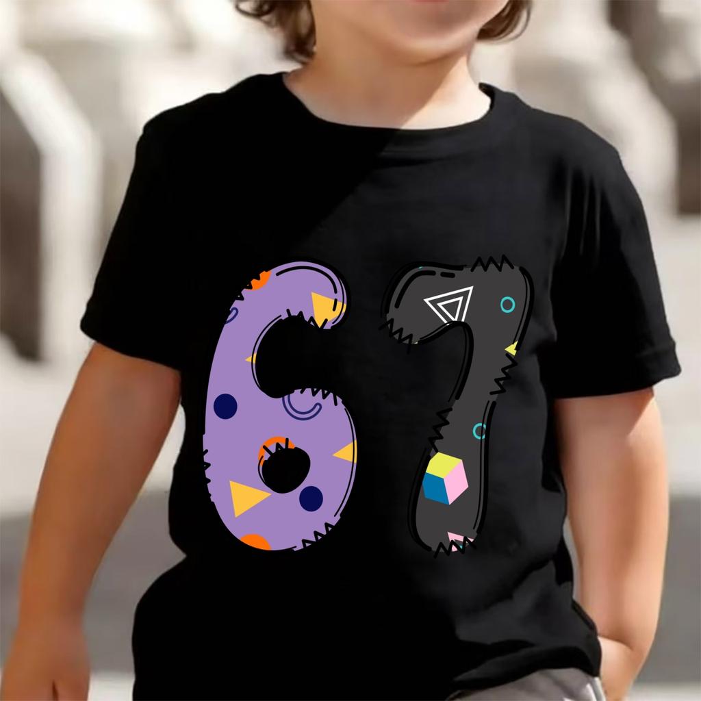 Tops Italian Brainrot 67 Meme T-Shirt Girls/Boys Building Block Ice Cream Reindeer Christmas Gift T-Shirt Kawaii Kids Clothes