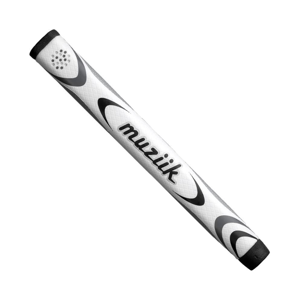 

muziik muziik logo taperless putter grip mid white білий