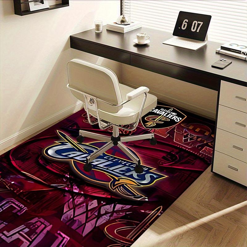 1pz Pallone da Basket, Tappeto Ufficio Cleveland Cavaliers Morbido Poliestere Tappeto Ingresso Lavabile Antiscivolo Ma