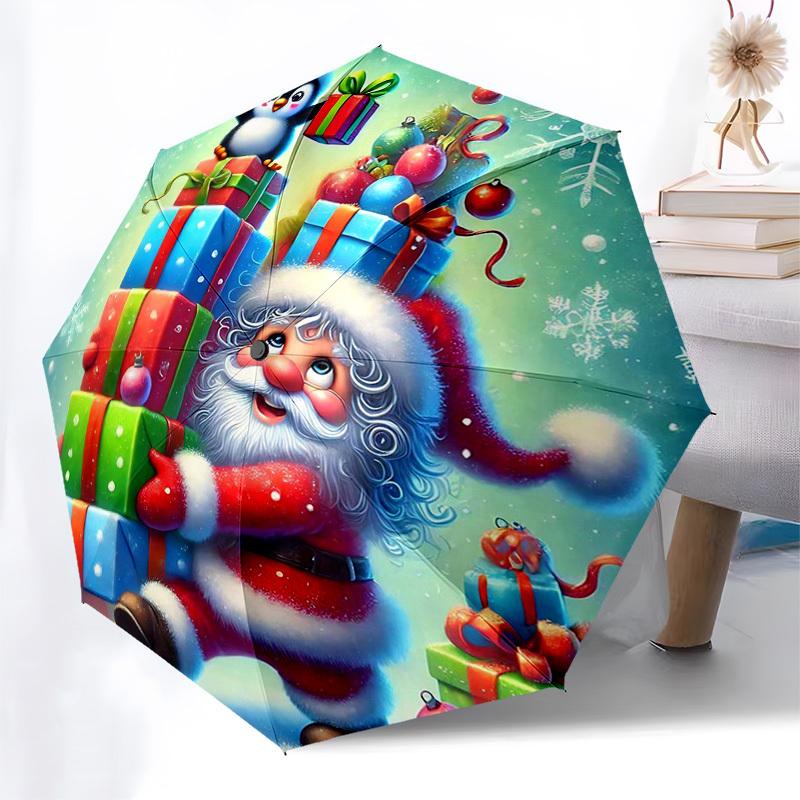 

1pc Christmas Penguin Gift Box Automatic Opening/Closing Umbrella, Festive Present for Fans, Travelers & Daily Use.V026