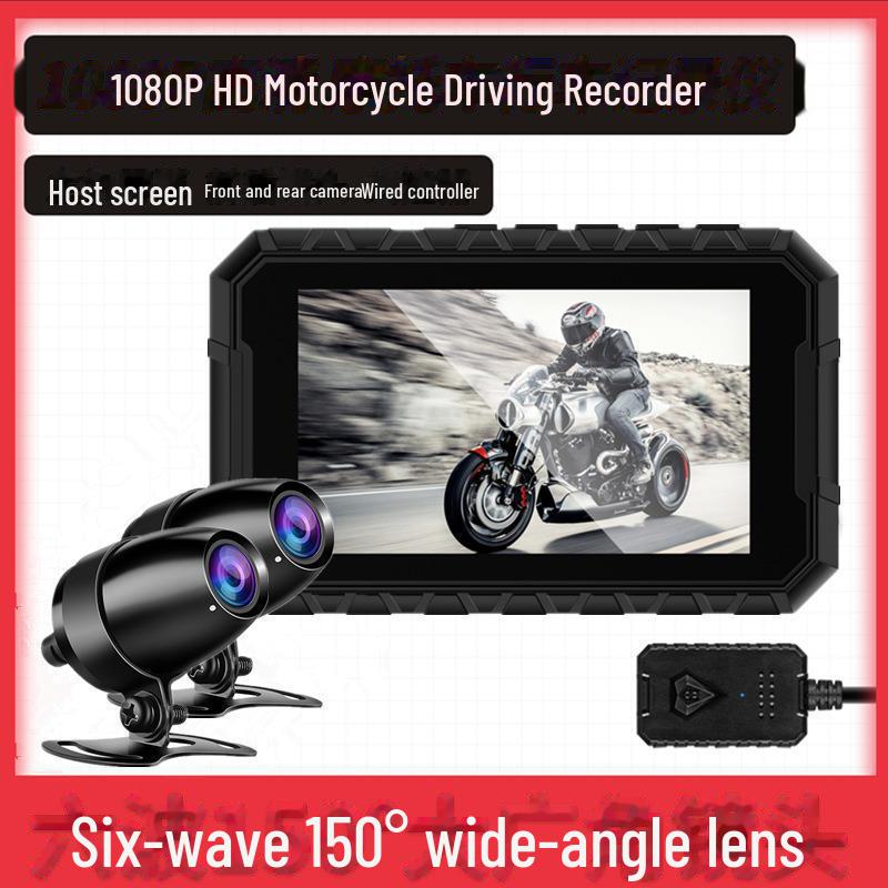 Duální 1080P HD motocyklový WiFi GPS rekordér s přední a zadní kamerou, 3,0" displej