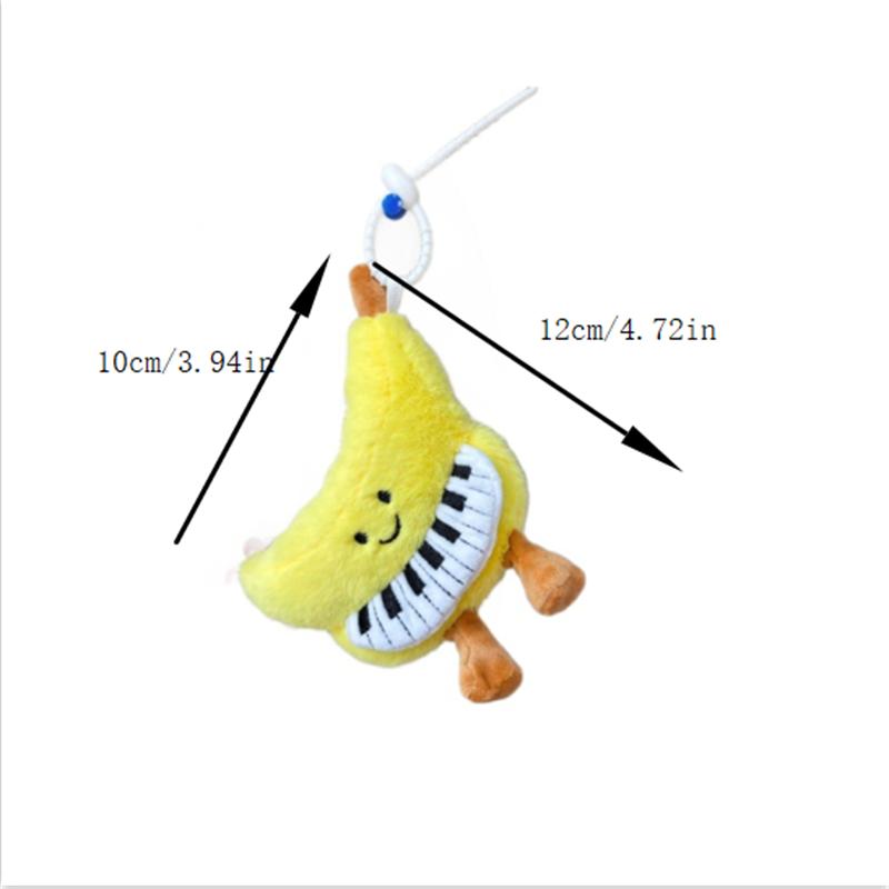 Urocza Żółta Banana Piano Pluszowa Lalka Wypchane Zabawki Brelok Zawieszka Ozdoby do Torby Ozdoby do Plecaka Brelok dla Dziewczynki Prezenty dla Dzieci