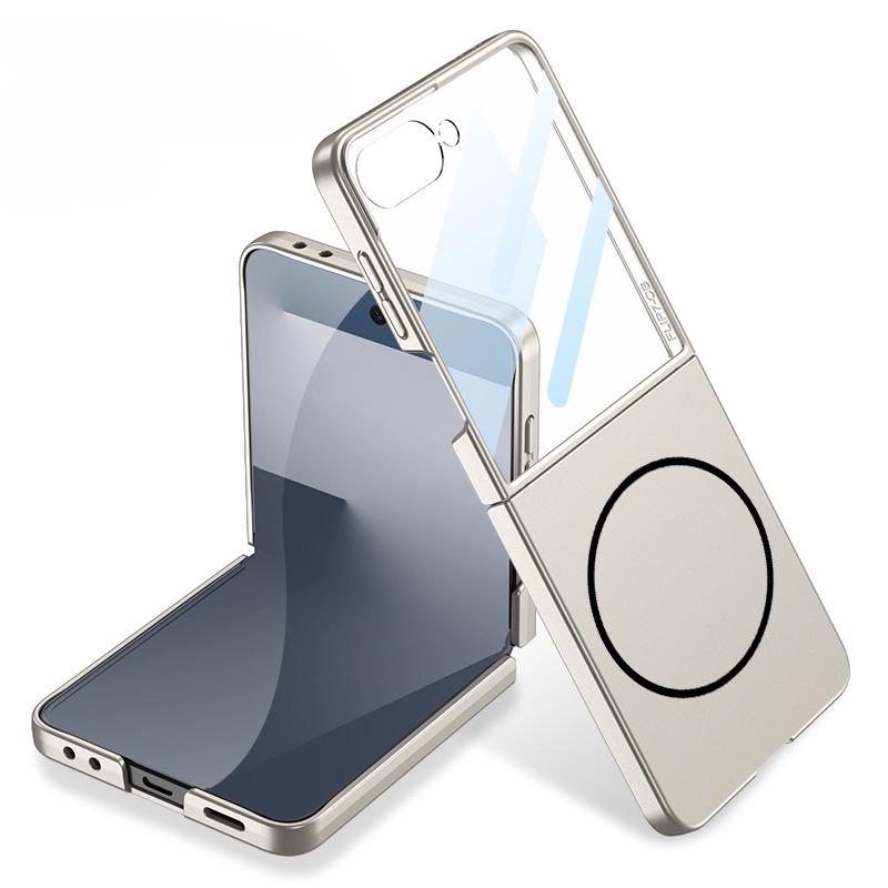 

Luxury Slim Matte Magsafe Phone Case for Samsung Galaxy Z Flip 7 Flip7 ZFlip7 Built-in Screen Protector Full Protection Cover Galaxy Z Flip7