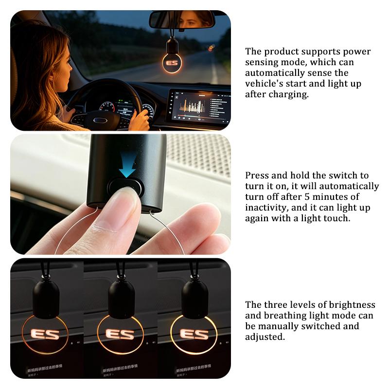 For Lexus Car Rearview Mirror Ornament LED Light Hanging Atmosphere Lamp RX350 IS250 IS200 GS300 LX570 RC350 UX250h ES350 AEP1