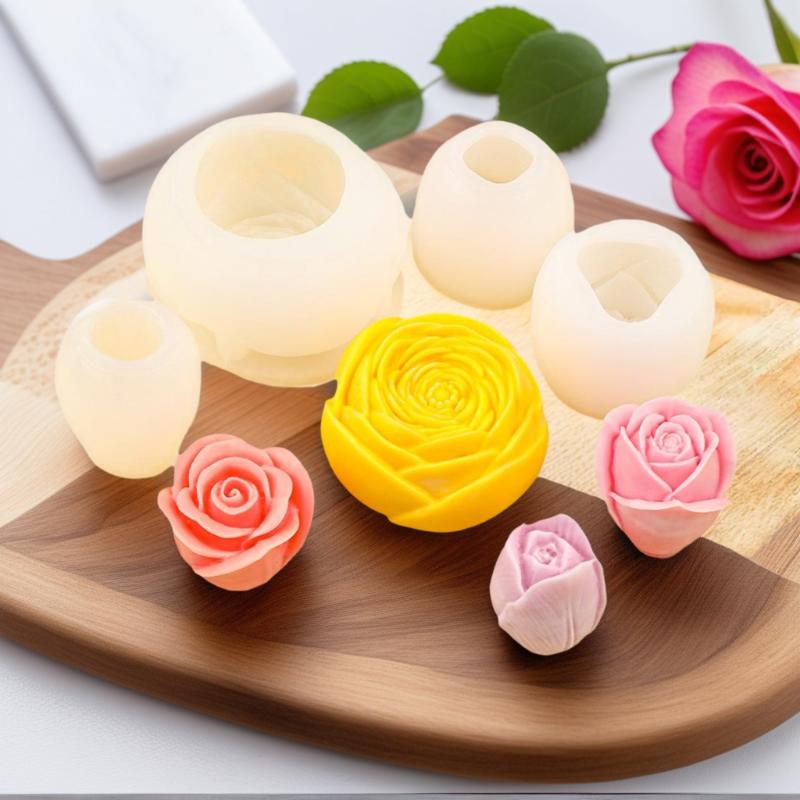 1 Stück Handgefertigte Duftkerze Gips Harz Formen DIY Blumen Tulpe Rose Silikonform Kekse Schokolade Süßigkeiten Backwerkzeug