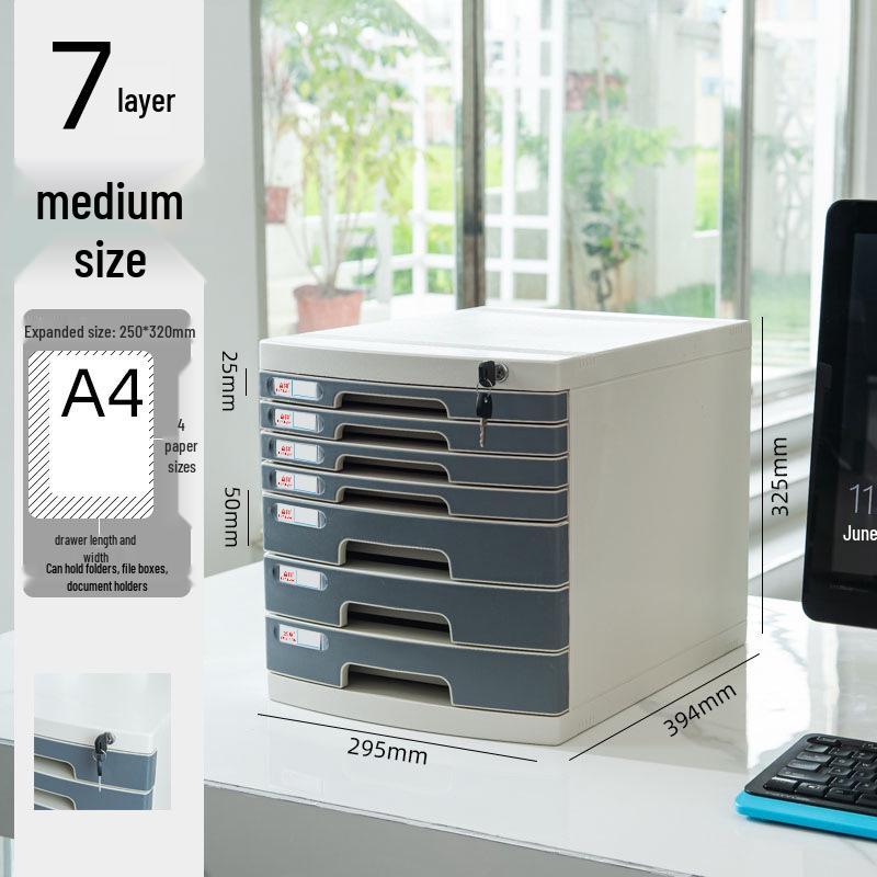 Abschließbarer mehrschichtiger A4-Desktop-Aktenschrank und Aufbewahrungsbox