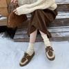 High Version 2025 Winter New Wool Integrated Flat Bottom Strap Fashion Casual Thickened Warm Cotton Shoes Doudou Shoes