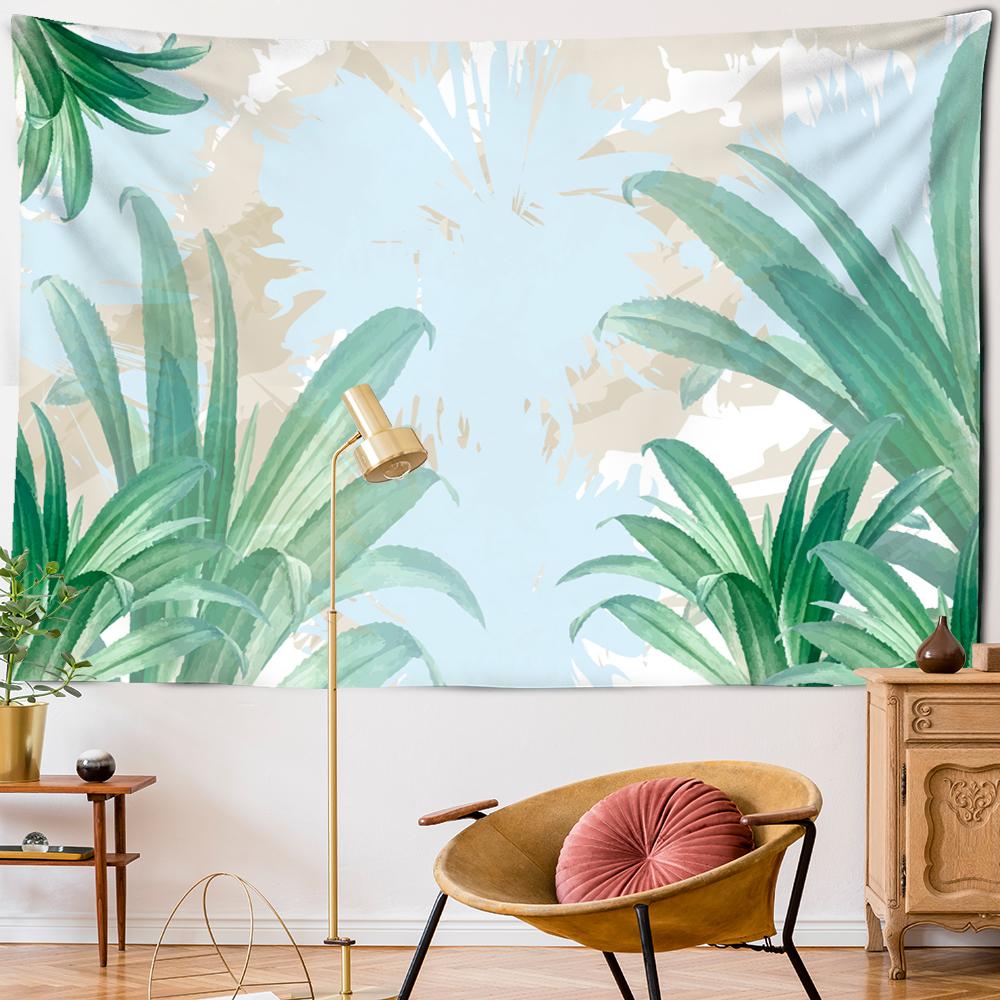 Macara Verde Frunză de Palmier Tapiserie Agățată de Perete Mică Proaspătă Hippie TAPIZ Decor Boem Cameră Pânză de Fundal