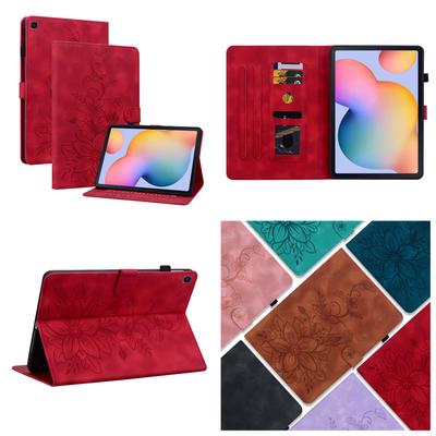 Pre Samsung Galaxy Tab S6 Lite (2024) (SM-P620,SM-P625).PU koža Vynikajúci kvetinový embosovaný dizajn Puzdro na tablet