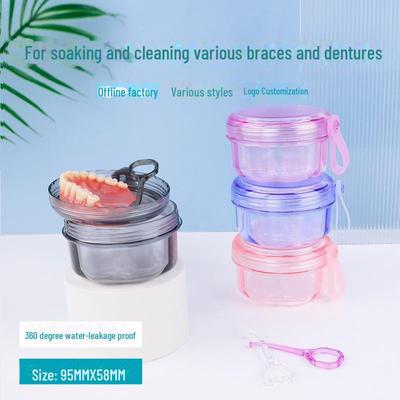 Large Capacity Denture & Retainer Cleaning Box - Food Grade Soaking & Drain Storage Solution