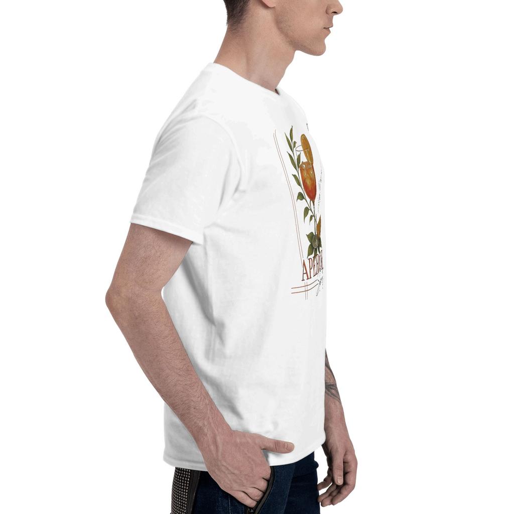 Aperol Spritz Design T-shirts för Män Bomull Galen T-shirt O-hals Sommardrink med apelsiner & citat T-shirt Kortärmade Toppar