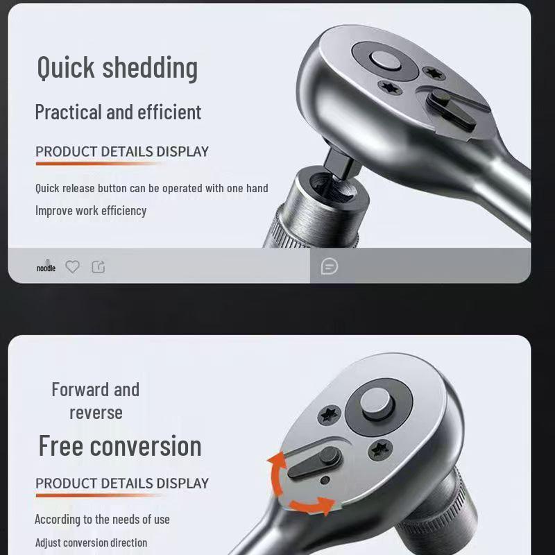 46dílná multifunkční sada nářadí: Nástrčné a ráčnové klíče, šroubováky pro opravy aut a domácností