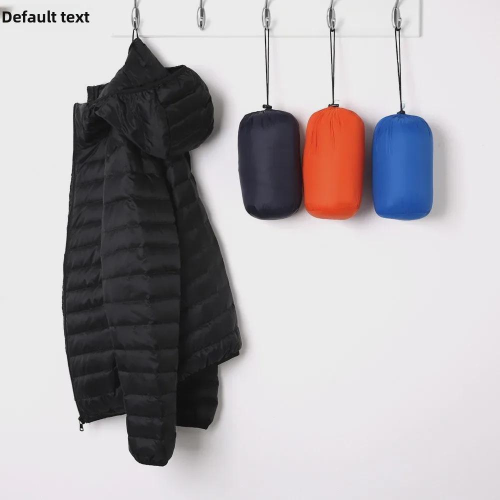 Men Autumn Winter Warm Lightweight Hooded Cotton Jacket Fashionable Short Casual Portable Stand Collar