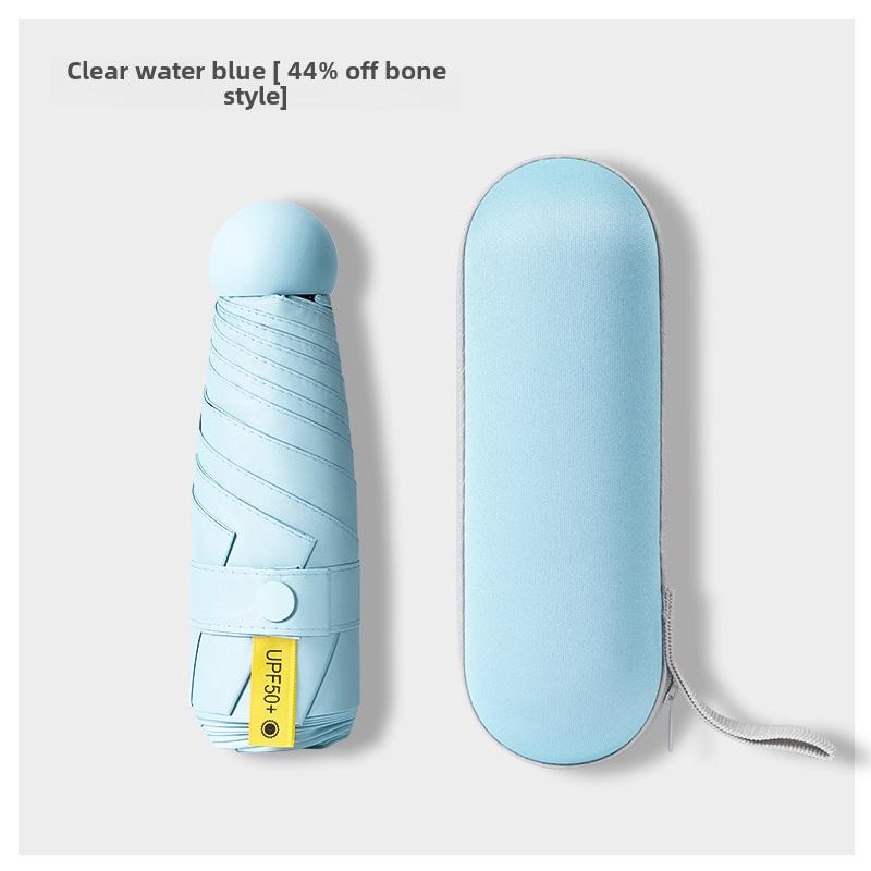 Portable Women's Sun Protection Umbrella - Mini Black Capsule Design