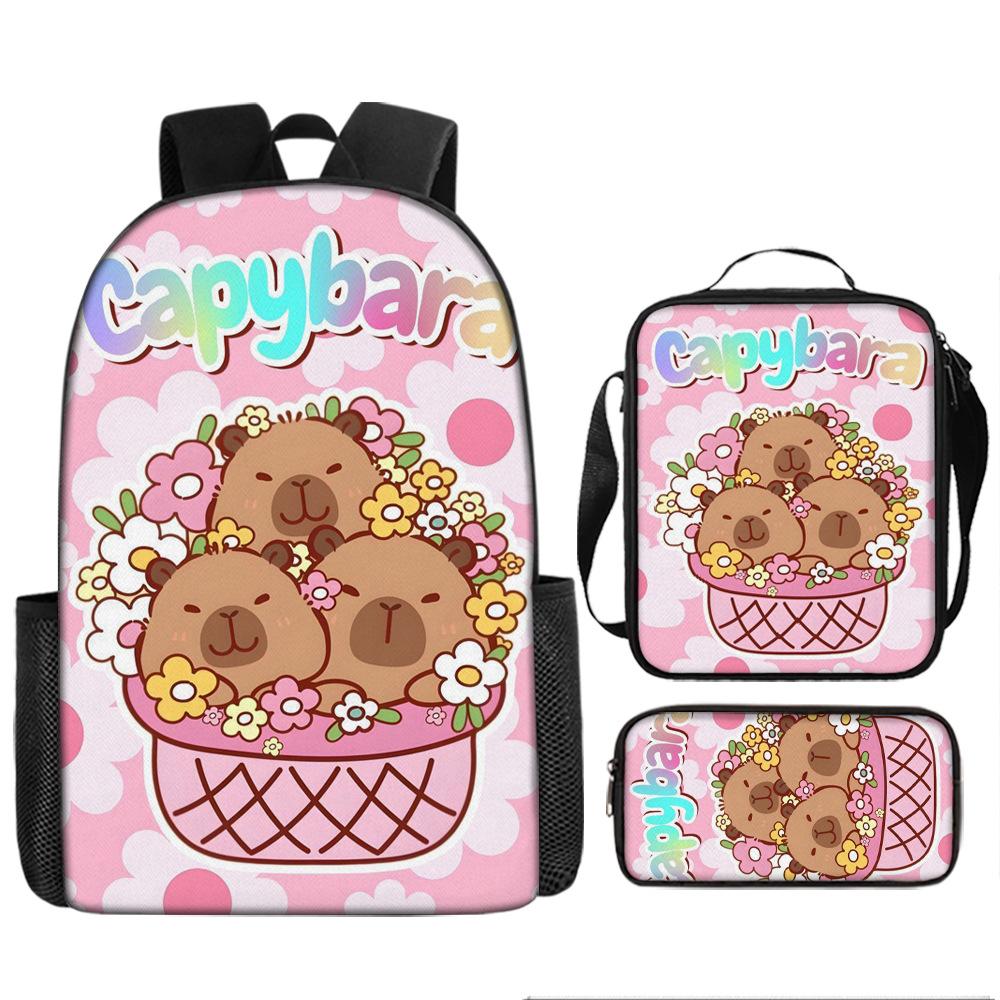 Pibara Trendy Backpack European and American Retro Schoolbag Third Grade Fourth Grade Bag