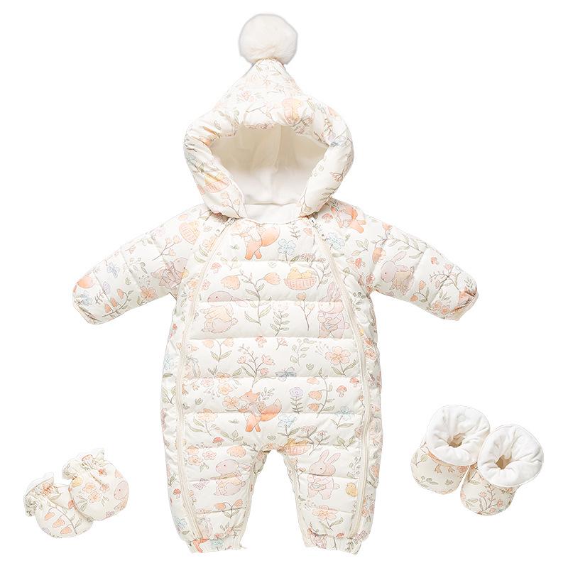 Infant Winter Snowsuit: Unisex Thickened Romper for Newborns