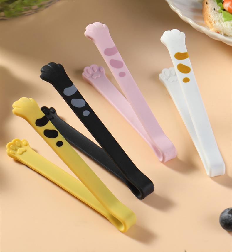 Cat Scratch Silicone Snack and Ice Tongs for Kitchen, Baking, and Barbecue