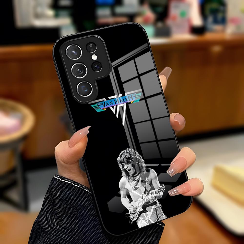 Eddie Van Halen Guitar Phone Case For Samsung S25 Plus S20 S20 Plus S22 Ultra S23 FE S21 Plus S21 Ultra Glass Cover