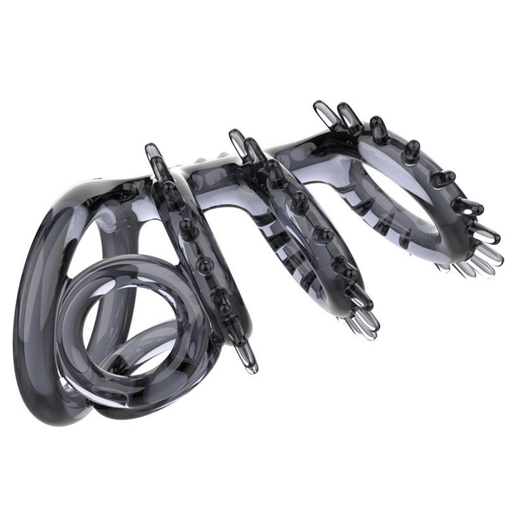 Silicone Penis Enlargement Sleeve Reusable Penis Extender Ring Dildo Enhancer Anal Sex Toys For Men No Vibrator For Women