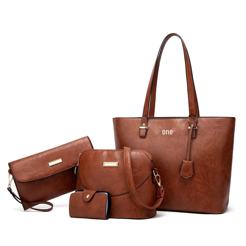New Four-Piece Mother-Child Handbag Set: Single Shoulder, Crossbody, Large Capacity Tote