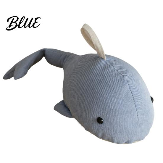 Decorative Doorstop Sand Filling Weighted Whale Doorstop Plush Sea Animal Door Wedge Stopper Heavy Duty Fabric Stopper for Home Bedroom