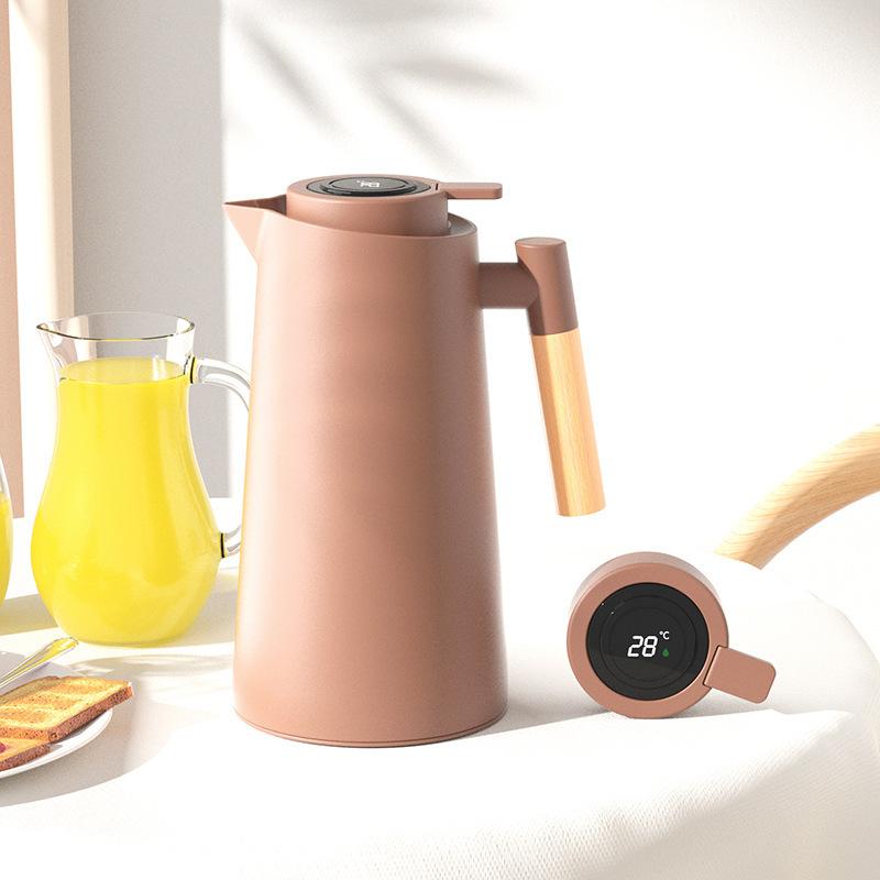 Nordisk Isolerad Vattenkokare Hushållsisolerad Vattenkokare Glas Innerfoder Varmvattenflaska Kokande Vatten Isolerad Flaska Stor Kapacitet Kaffekanna 1L