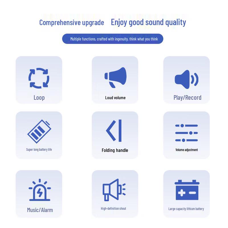 Mégaphone Portable & Amplificateur Vocal Jinzheng Prise CN (adaptateur inclus) (Version CN)