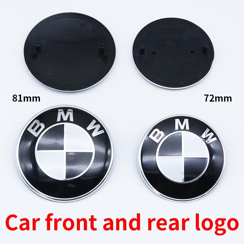 Universal Base Black White Badge Set for BMW 7Pcs 68mm 56mm 82mm 74mm Hood Trunk Wheel Steering Logo 7Pcs 2-Pin 3-Pin Clips Kit
