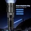 1200LM Super Bright Zoom LED Flashlight 5 Modes USB Rechargeable Tactical Lantern Outdoor Camping Fishing Torch With Power Bank