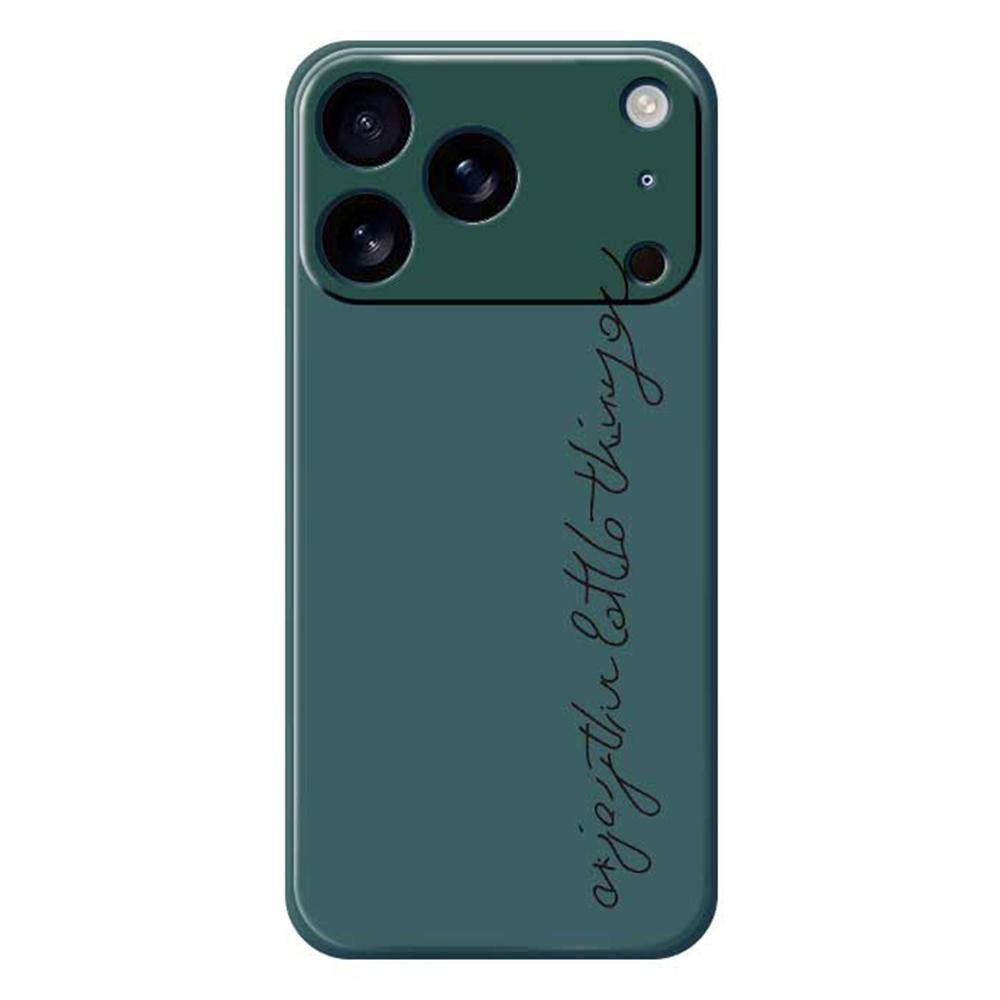 

For iPhone 17 Pro Max Case WordArt Pattern Printing Straight Edge TPU Phone Back Cover Green