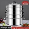 Large Capacity Multi-layer Stainless Steel Steamer Pot for Fish, Buns, and Soup