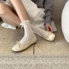 Women's Ballet Flats 2026 Autumn Soft Bottom Butterfly Knot Shoes Increased Height Design Casual Spring Fashion Flat Shoes